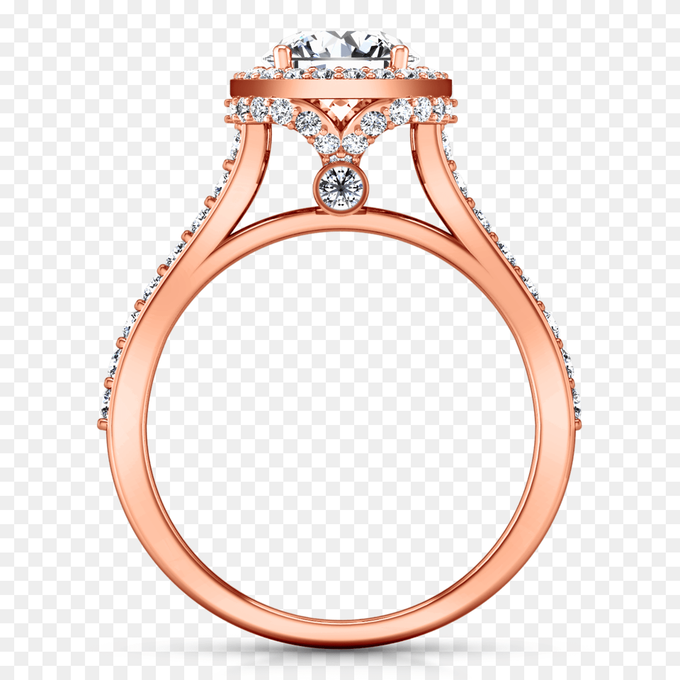Halo Engagement Ring Milana Rose Gold Imagine Diamonds, Accessories, Jewelry, Diamond, Gemstone Free Transparent Png