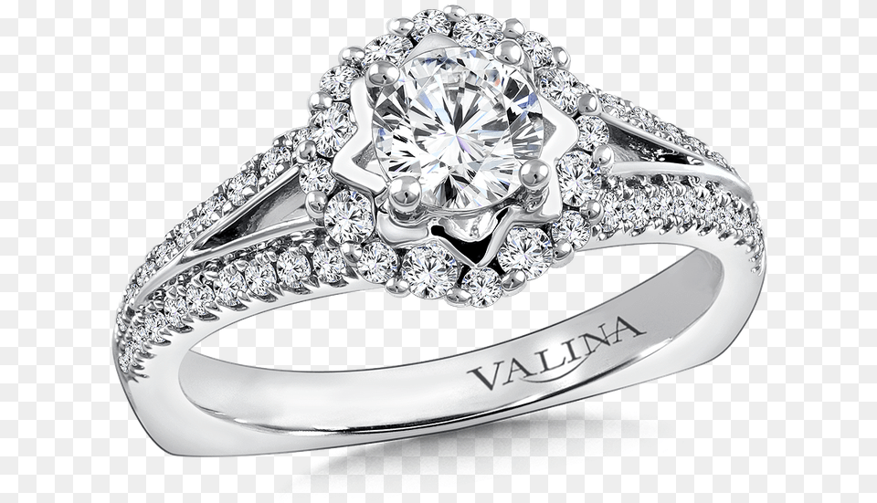 Halo Engagement Ring Mounting In 14k White Gold 41 Ct Tw Engagement Ring, Accessories, Jewelry, Diamond, Gemstone Png Image