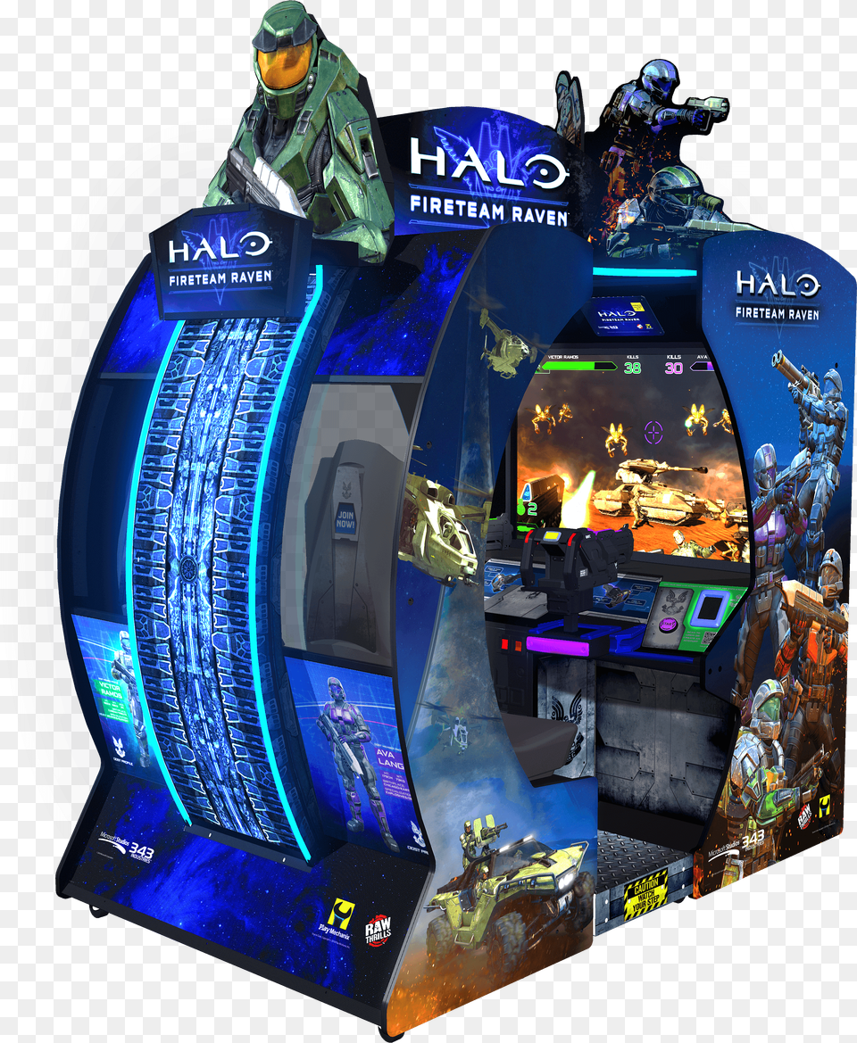 Halo Fireteam Raven Arcade, Arcade Game Machine, Game, Adult, Male Free Transparent Png