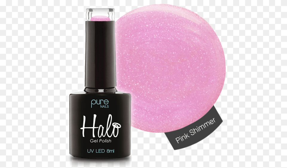 Halo Gel Polish 8ml Pink Shimmer, Cosmetics, Bottle, Perfume Png