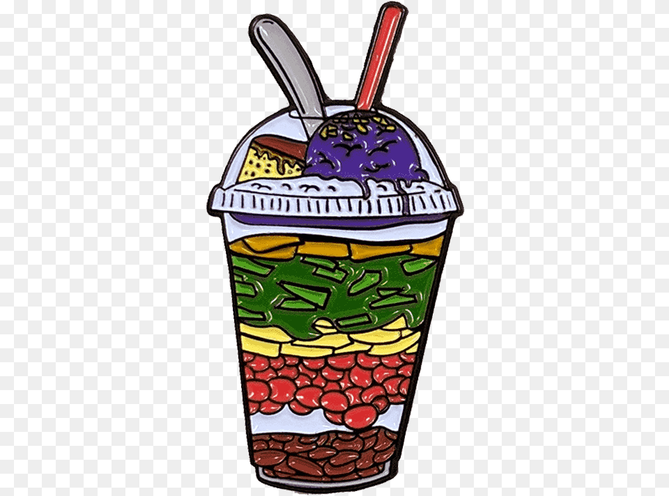 Halo Halo Enamel Pin, Beverage, Cream, Dessert, Food Free Transparent Png