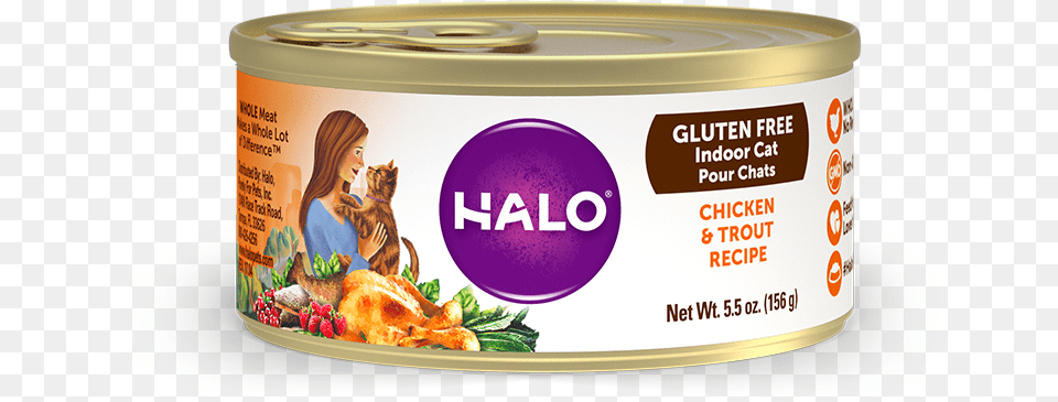 Halo Holistic Gluten Chicken And Trout Recipe Pt, Aluminium, Can, Canned Goods, Food Free Png Download