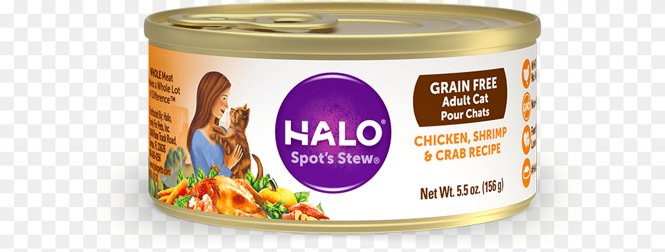 Halo Holistic Grain Chicken Shrimp And Crab Halo Holistic Wet Cat Food For Indoor Cats Grain, Aluminium, Tin, Can, Canned Goods Free Transparent Png