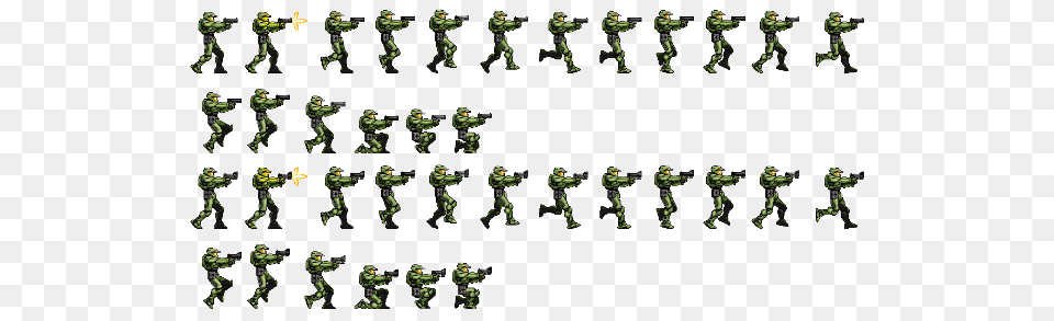 Halo Master Chief Sprite Sheet, Military, Military Uniform, People, Person Png Image