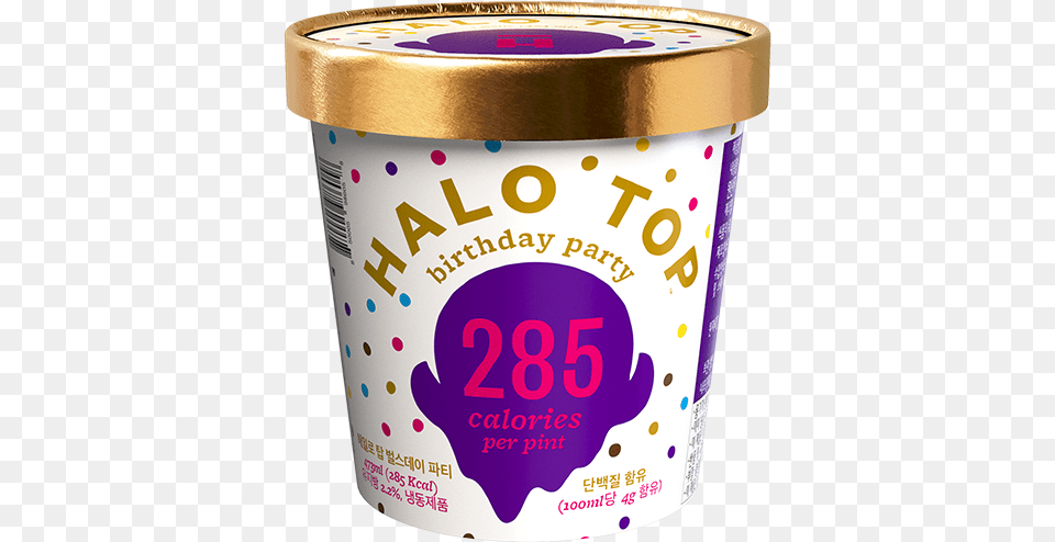 Halo Top Birthday Cake, Cream, Dessert, Food, Ice Cream Png Image