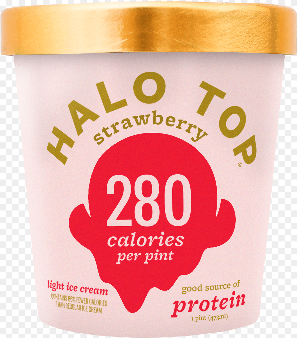 Halo Top Light Ice Cream Strawberry Halo Top Peaches And Cream, Dessert, Food, Ice Cream, Yogurt Free Png