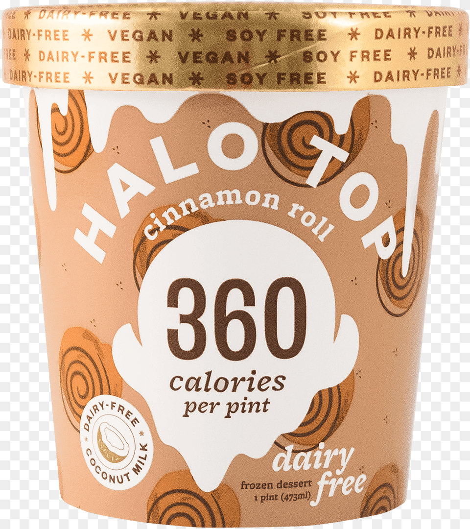 Halo Top Non Dairy Cinnamon Roll Ice Cream Pint Halo Ice Cream Cinnamon, Dessert, Food, Ice Cream, Cup Free Png Download