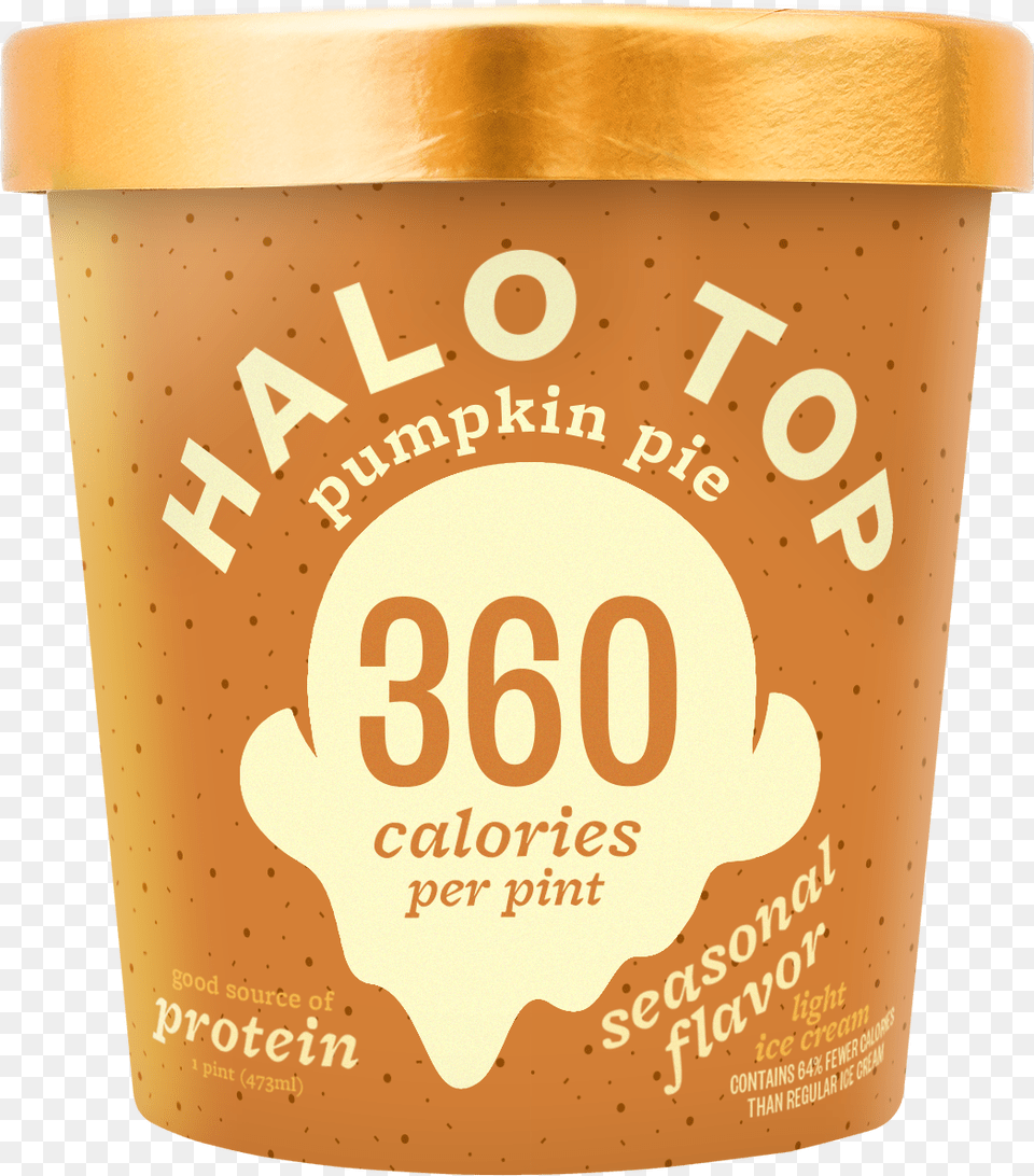 Halo Top Pumpkin Pie Ice Cream 1 Pint Halo Top Ice Cream Pumpkin, Dessert, Food, Ice Cream, Cup Free Png