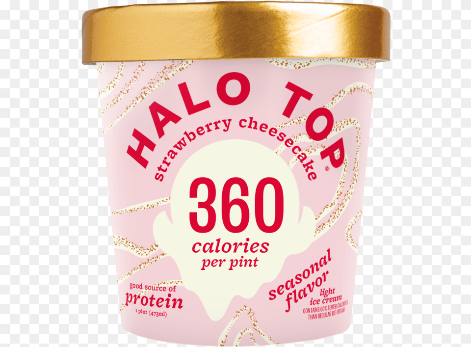 Halo Top Strawberry Cheesecake, Cream, Dessert, Food, Ice Cream Free Png Download