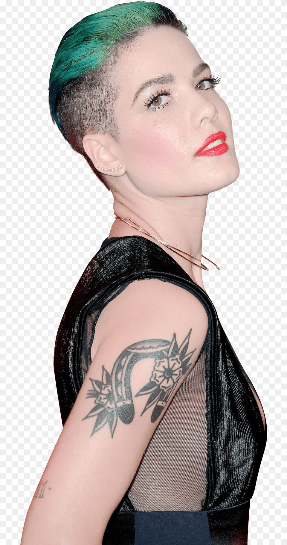 Halsey Transparent Halsey, Tattoo, Skin, Person, Woman Free Png