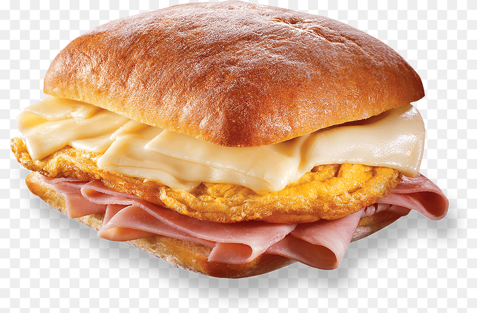 Ham Amp Cheese Amp Omelette Bun Sandwich, Burger, Food, Meat, Pork Free Transparent Png