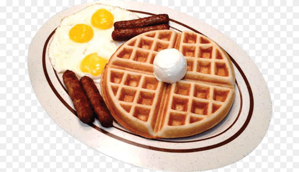 Ham Bacon Sausage Eggs Hashbrowns Breakfast Sausage, Food, Waffle, Egg, Brunch Png Image