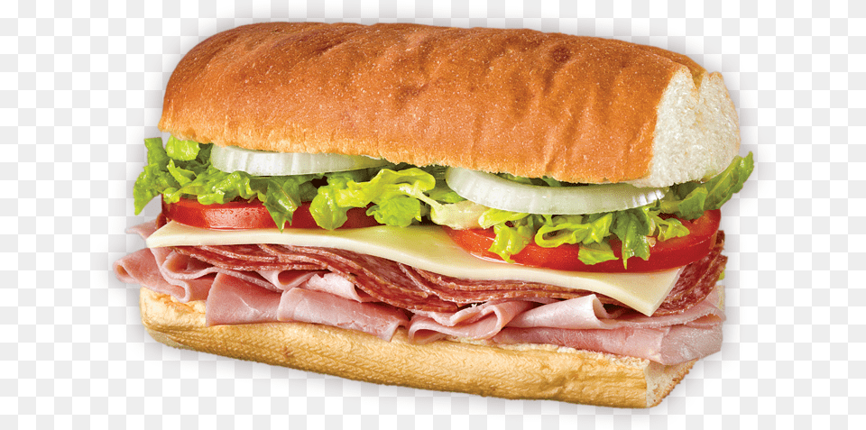 Ham Salami Amp Provolone Ham And Provolone Sub, Burger, Food, Meat, Pork Png Image