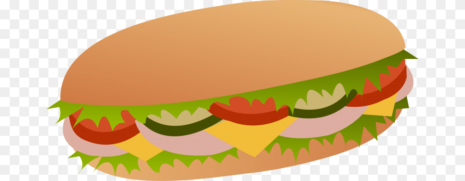 Ham Sub Sandwich Clip Art Burger, Food Free Png Download