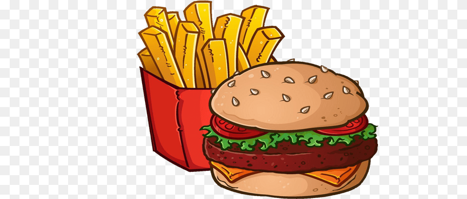 Hamburger And Fries Clipart, Food, Burger, Bulldozer, Machine Png