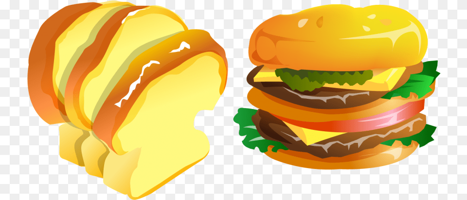 Hamburger Burger Cartoon, Food Free Transparent Png