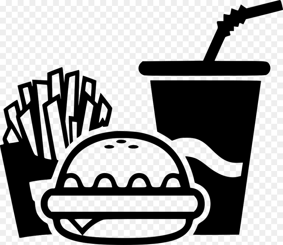 Hamburger Clipart Svg Burger And Fries Icon, Stencil, Device, Grass, Lawn Free Transparent Png