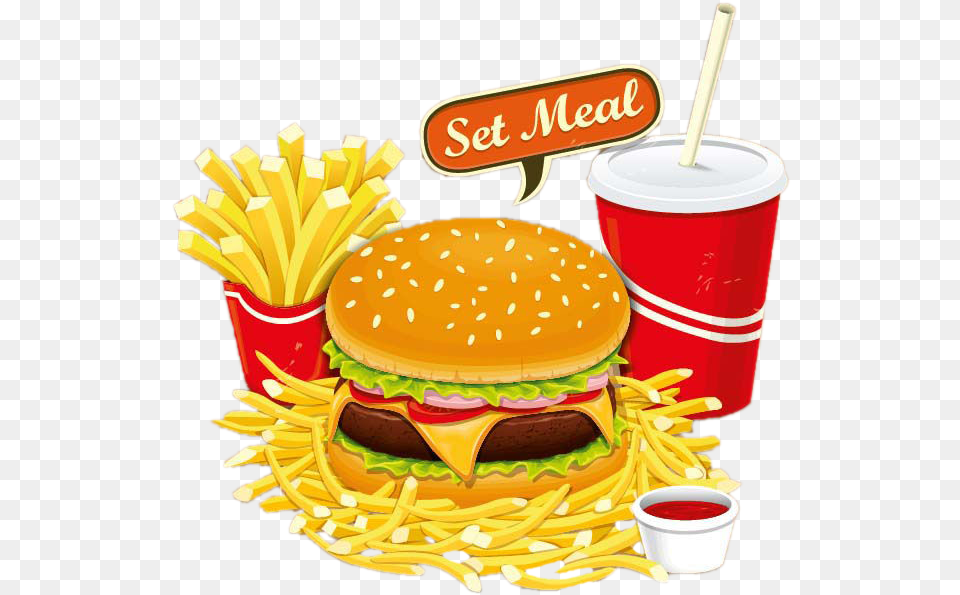 Hamburger Fast Food Junk Food Breakfast Clip Art Transparent Background Fast Food Clipart, Burger, Fries, Lunch, Meal Free Png