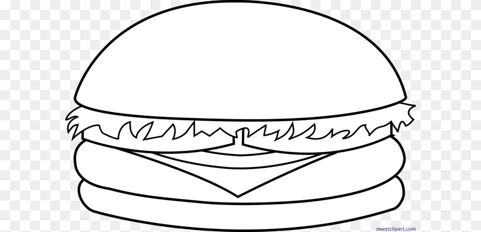 Hamburger Lineart Clip Art, Burger, Food, Clothing, Hardhat Png Image