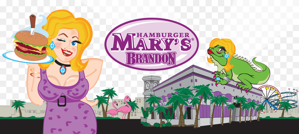 Hamburger Marys Brandon Skyline Hamburger Mary39s Menu Brandon, Purple, Burger, Food, Book Png Image