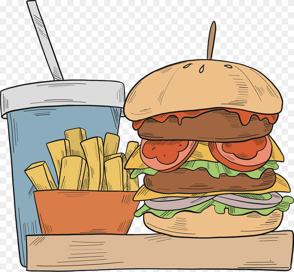Hamburger Set Clipart, Food, Lunch, Meal, Burger Free Png