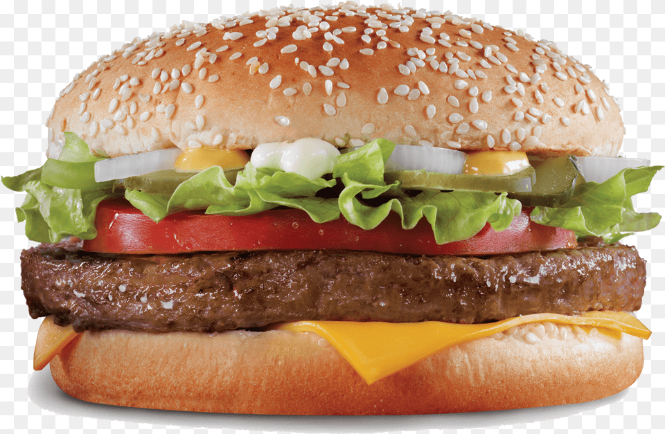 Hamburger With Sesame Seed Bun, Burger, Food Free Png Download