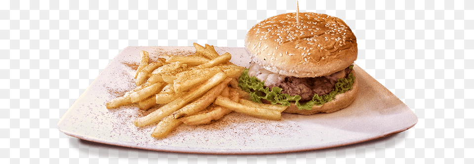 Hamburguesa De La Casa French Fries, Burger, Food, Food Presentation Free Png Download