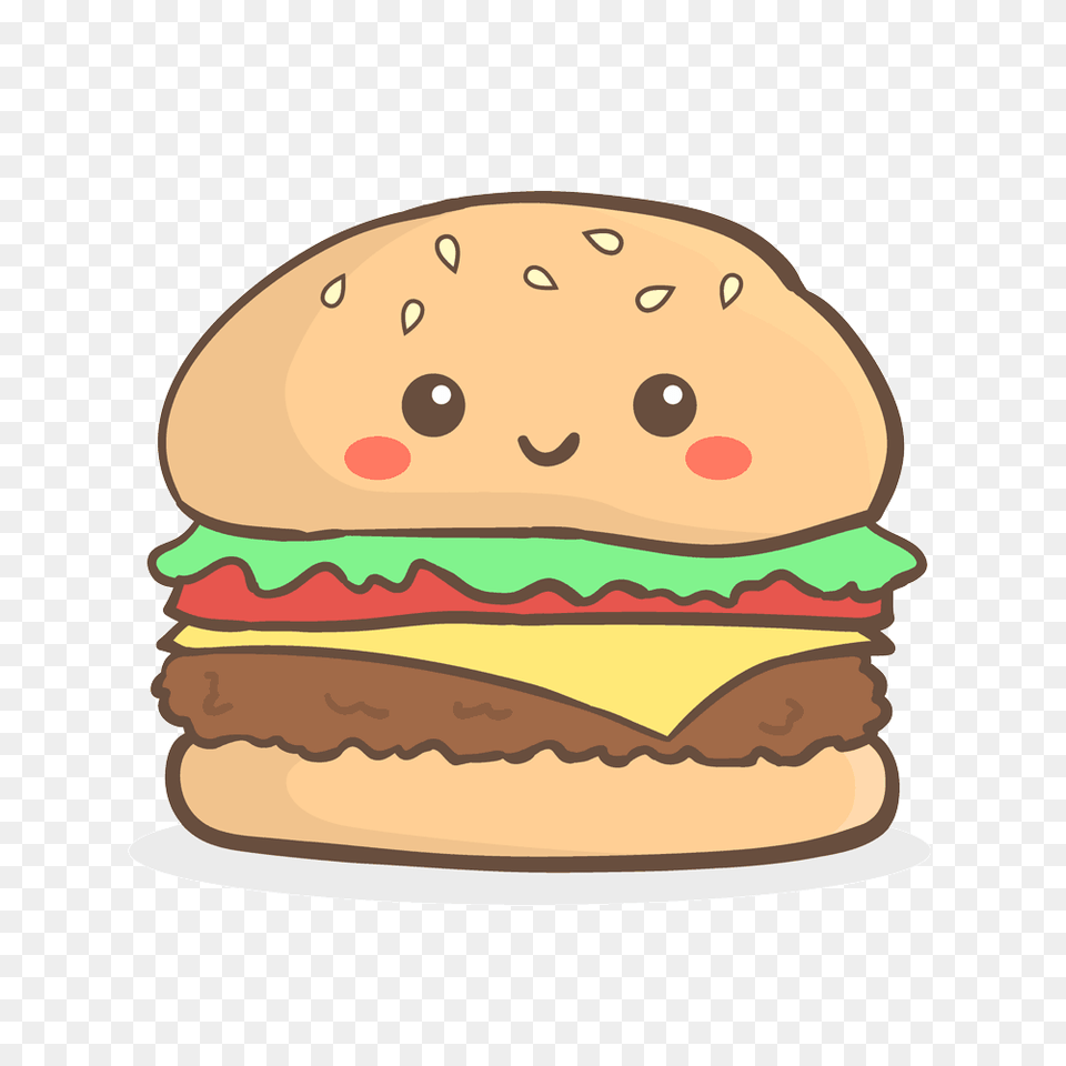 Hamburguesa Kawaii, Burger, Food Png Image