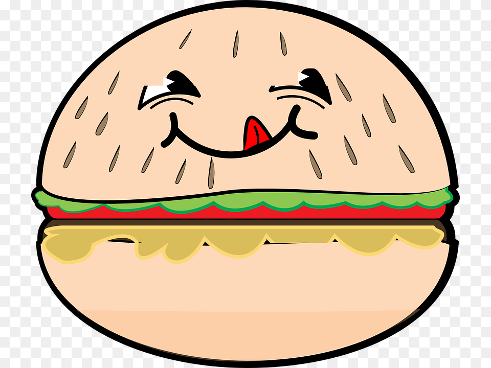 Hamburguesa Sonrisa Dibujos Animados Los Alimentos Burger Cartoon Hd, Food, Face, Head, Person Free Png