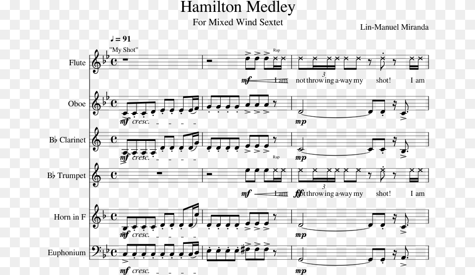 Hamilton Medley Piano Sheet Music, Gray Free Png Download