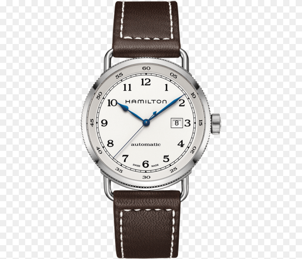 Hamilton Men39s Swiss Automatic Khaki Navy Pioneer Brown, Arm, Body Part, Person, Wristwatch Png Image