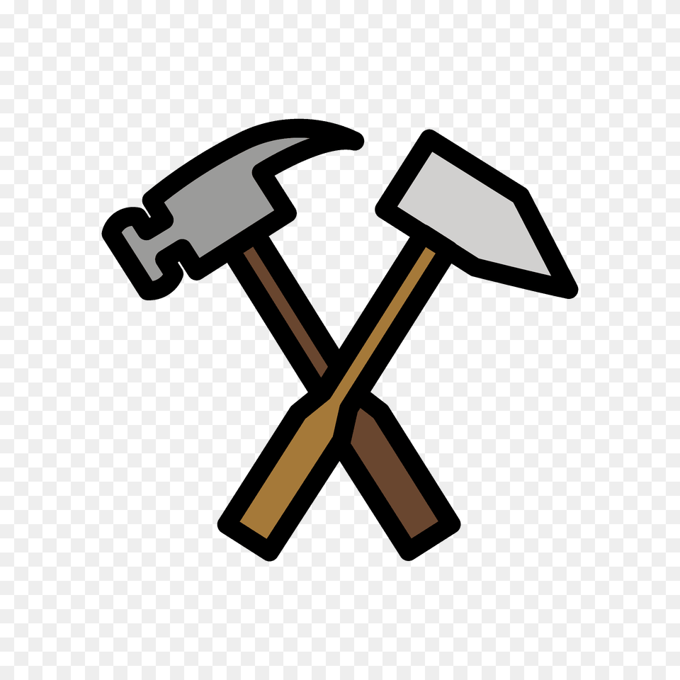 Hammer And Pick Emoji Clipart, Device, Tool, Cross, Symbol Png