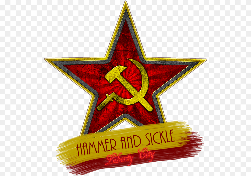 Hammer And Sickle Liberty City Dyom Gfx Requests Communist Red Star, Symbol, Star Symbol, Logo Free Png Download