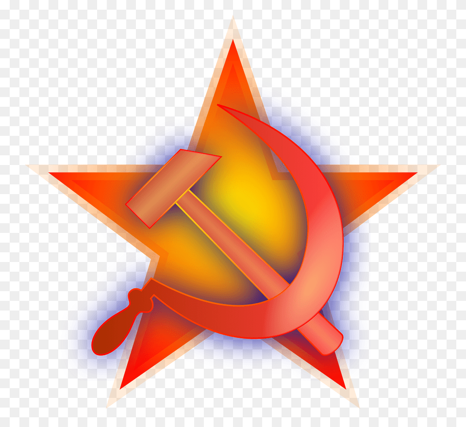 Hammer And Sickle On A Red Star Clipart, Star Symbol, Symbol Free Png
