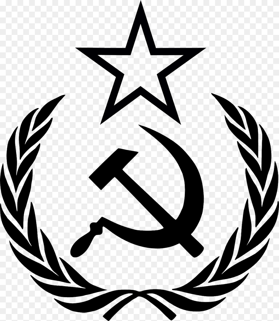 Hammer And Sickle Wreath, Symbol, Emblem, Smoke Pipe Png Image