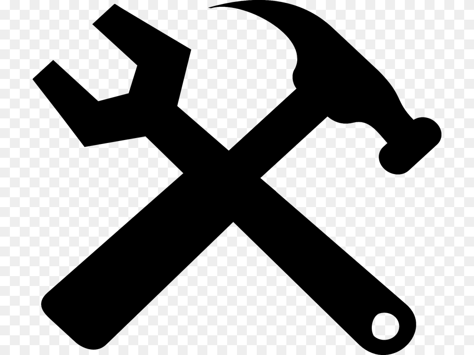 Hammer And Wrench Clipart, Gray Free Transparent Png