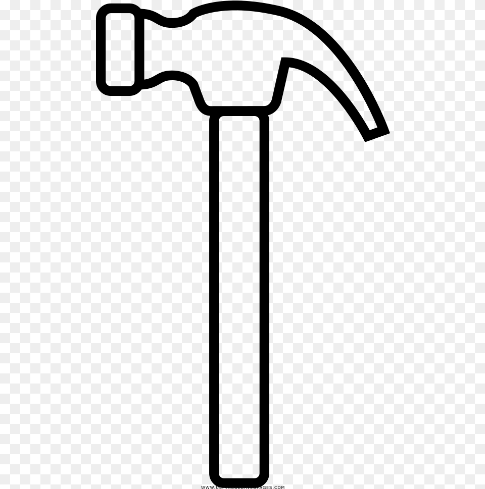 Hammer Coloring Page, Gray Png