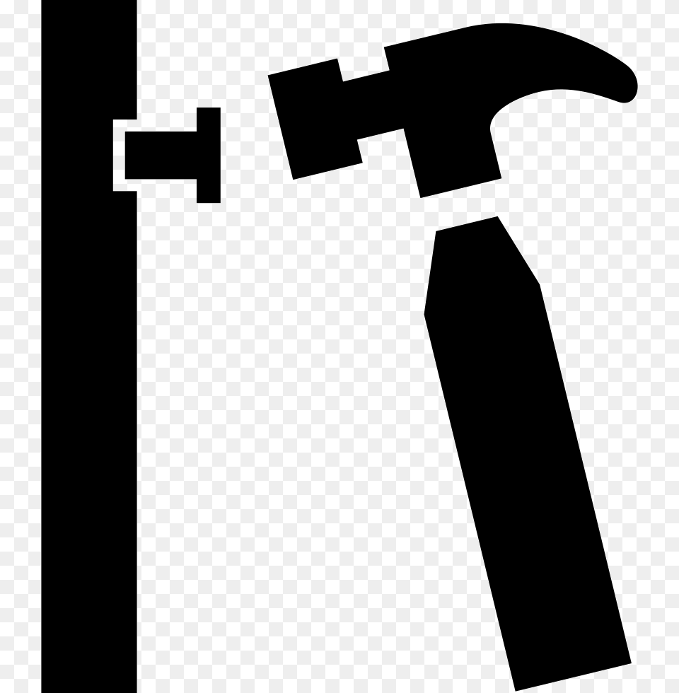 Hammer Nailing A Nail In A Wall Comments Hammer And Nail Icon, Device, Tool Free Transparent Png