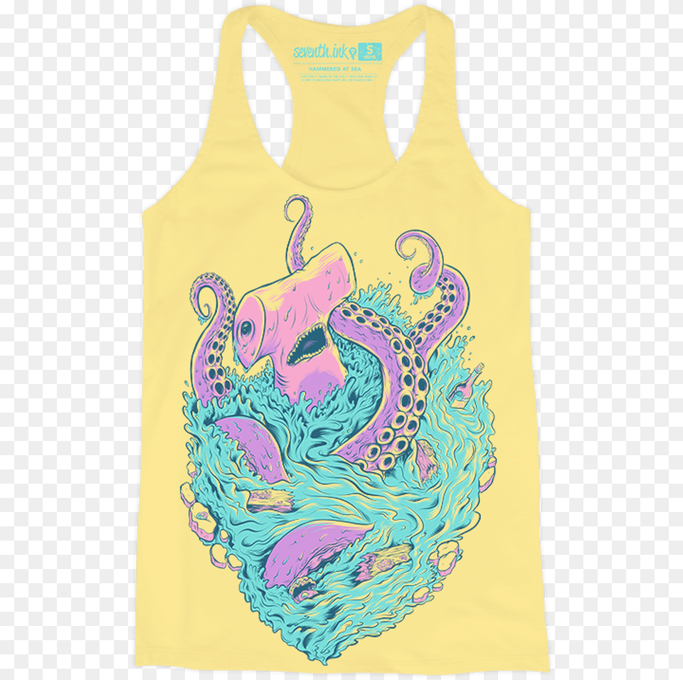 Hammered At Sea Racerback Tank Top By Seventh Active Tank, Clothing, Tank Top, Pattern, Face Free Png