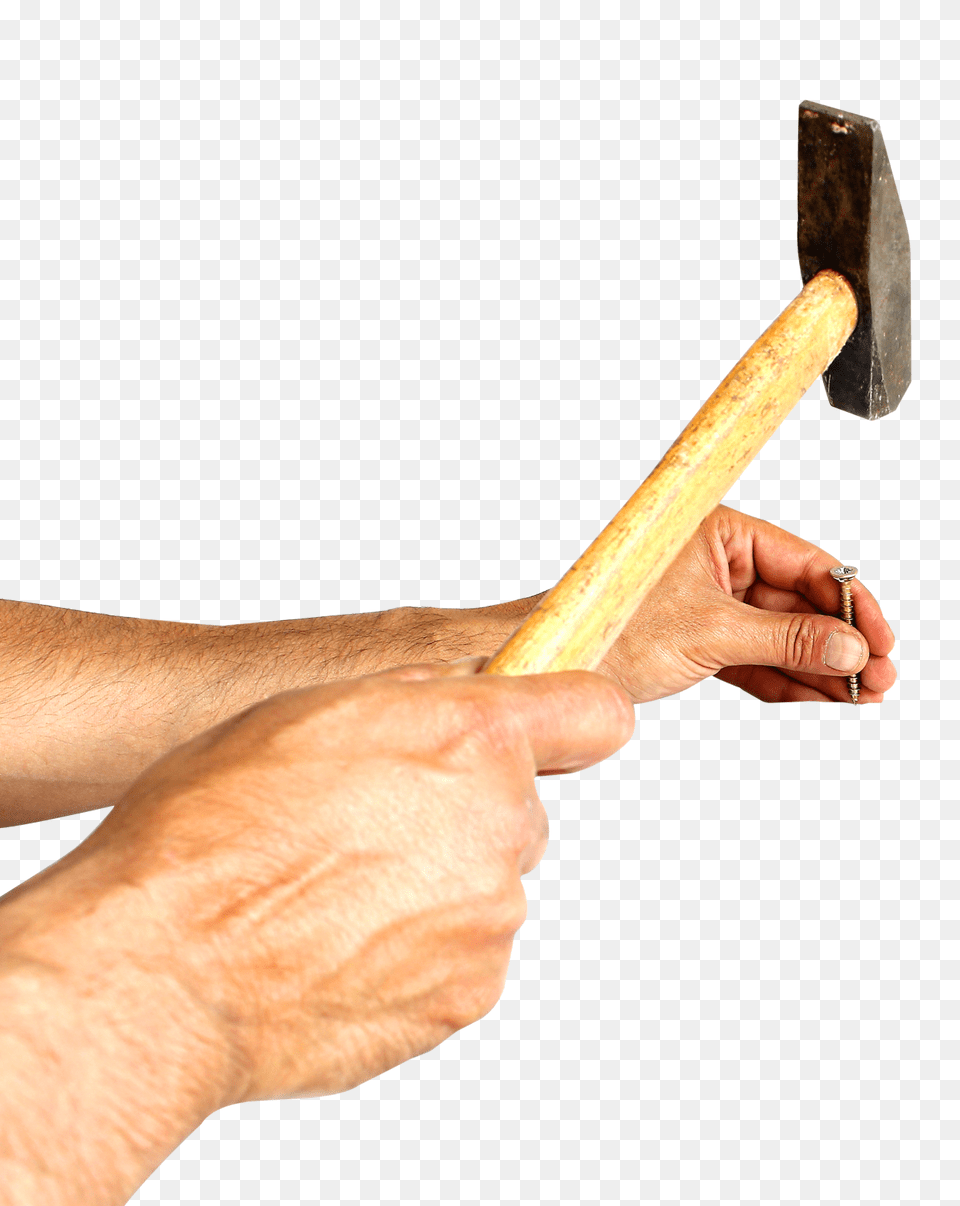 Hammering A Nail Image, Device, Hammer, Tool, Adult Free Png Download