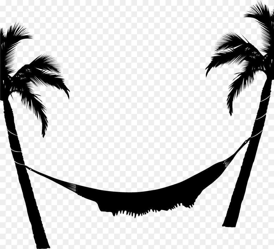 Hammock And Palm Trees Black And White Palm Tree, Furniture Png Image