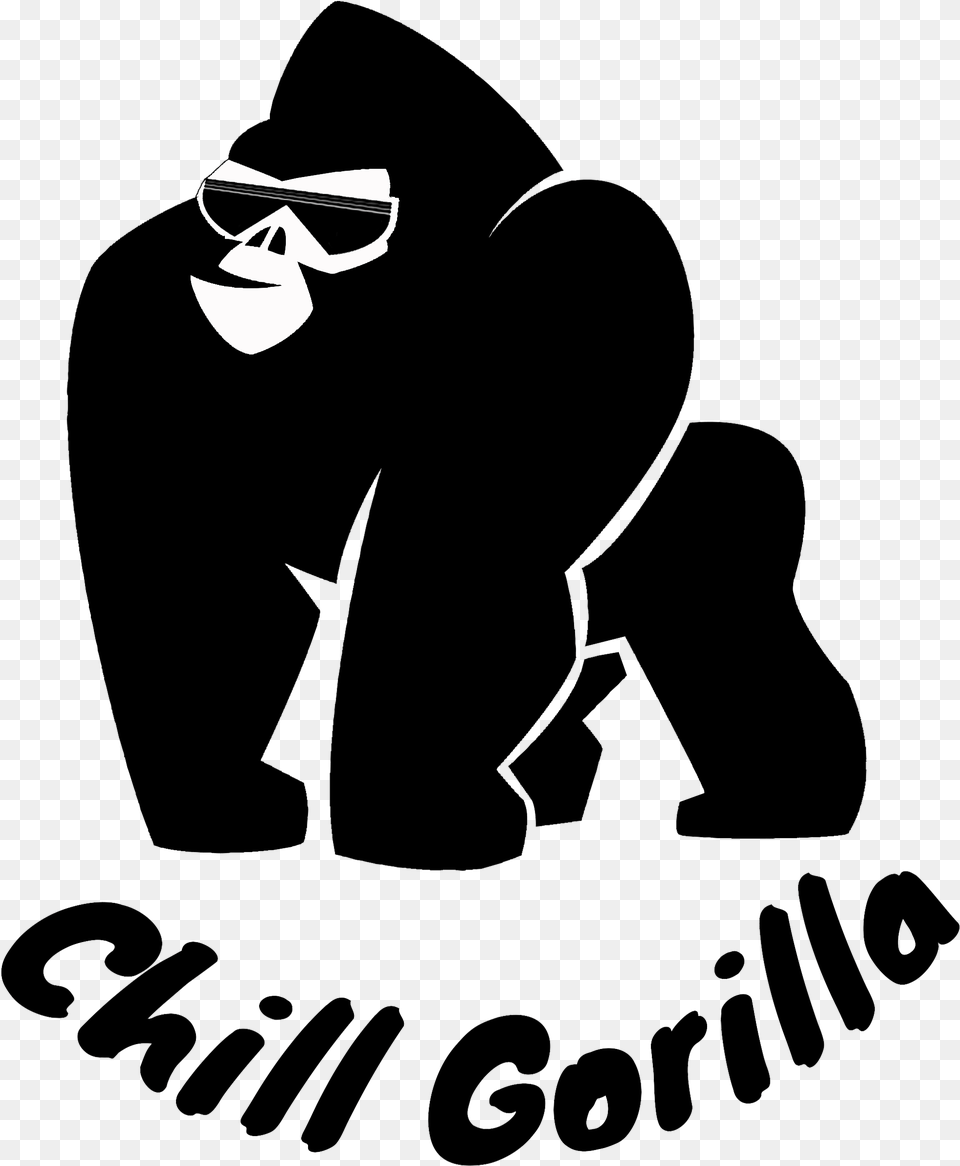 Hammock Clipart Chilling Chubby Gorilla Logo, Stencil, Photography Png