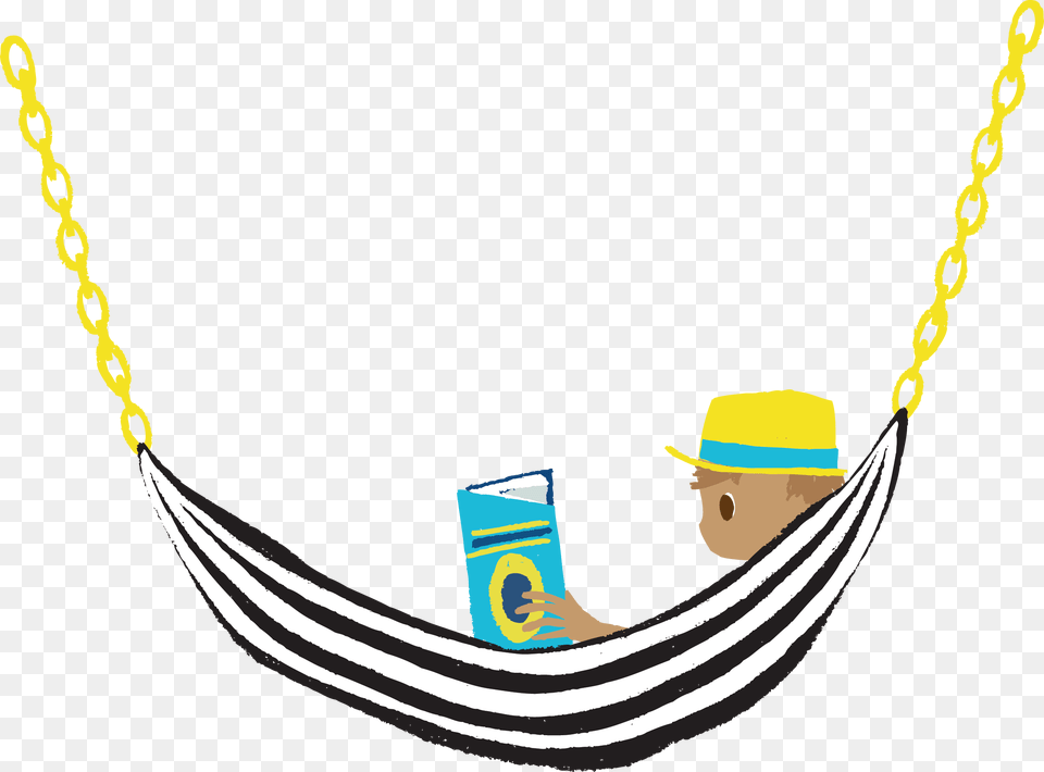 Hammock Clipart Nice Day Book Hammock, Furniture, Clothing, Hat, Accessories Free Transparent Png