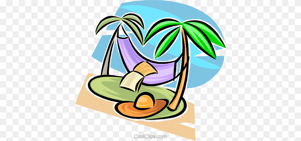 Hammock Royalty Free Vector Clip Art Illustration, Furniture, Plant, Vegetation, Outdoors Png Image