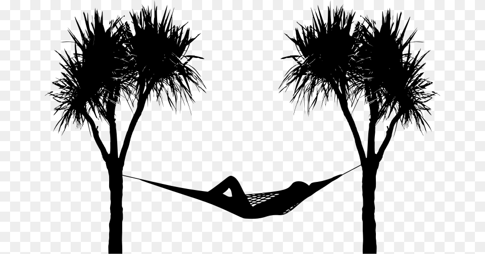 Hammock Silhouette By Karen Arnold Person In Hammock Silhouette, Gray Png Image