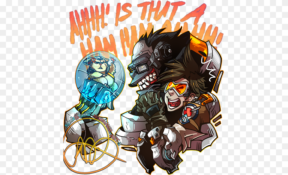 Hammond Winston And Tracer Overwatch Winston And Hammond, Book, Comics, Publication, Face Free Transparent Png