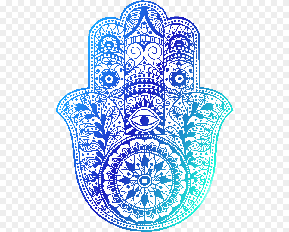 Hamsa Hand Blues De Mandalas De Animales Full Size Hamsa Hand Black And White, Pattern, Art, Doodle, Drawing Free Png Download