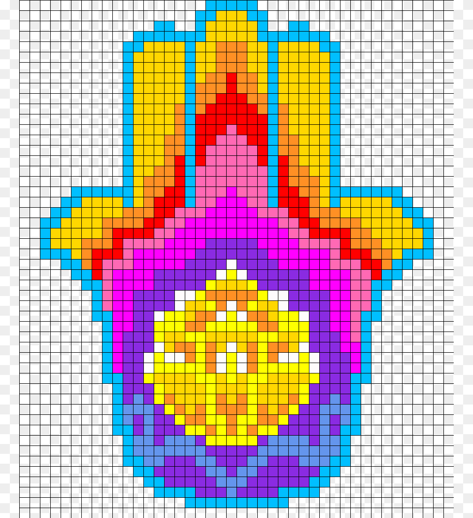 Hamsa Perler Bead Pattern Bead Sprite Punto De Cruz Mano De Fatima, Art, Graphics, Mosaic, Tile Free Png