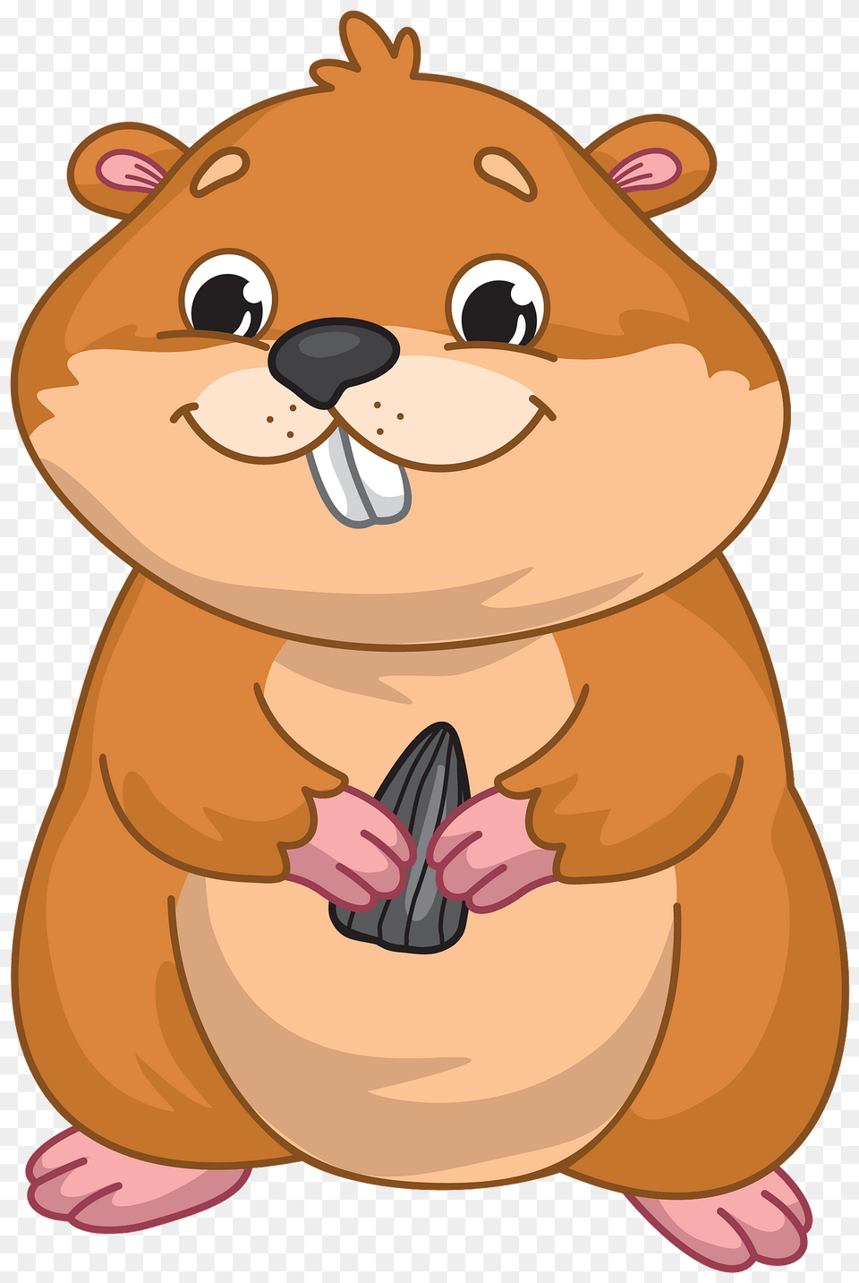 Hamster Holding Sunflower Seed Clipart, Animal, Mammal, Beaver, Rodent Free Transparent Png