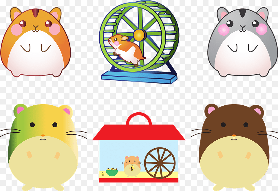 Hamster Pet Mouse Cage Hamster Wheel Creature, Wildlife, Animal, Bear, Mammal Png Image